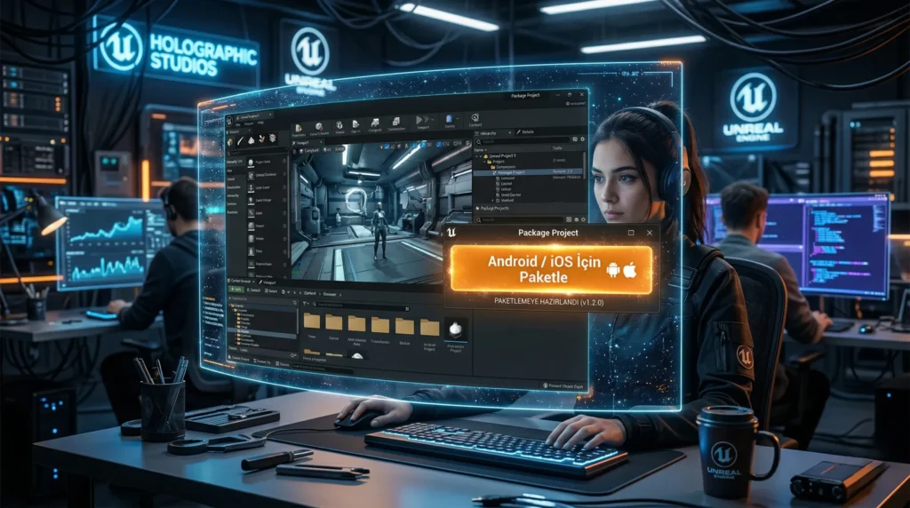 Unreal Engine 5.5 arayüzü ve akıllı telefon optimizasyonu